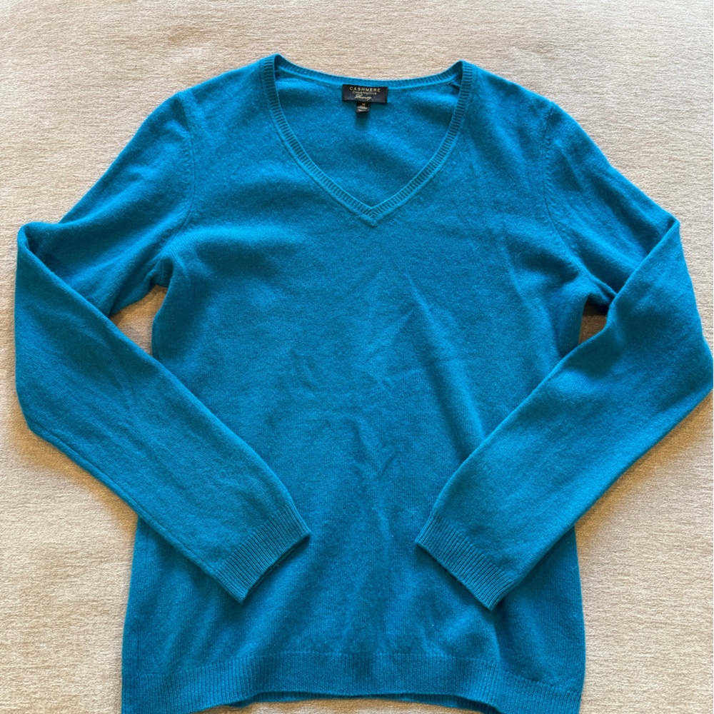 Charter Club Teal V-Neck Sweater